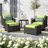 Mifflin 5 Piece Rattan Sunbrella 2 Person Seating Group with Cushions-1102703783