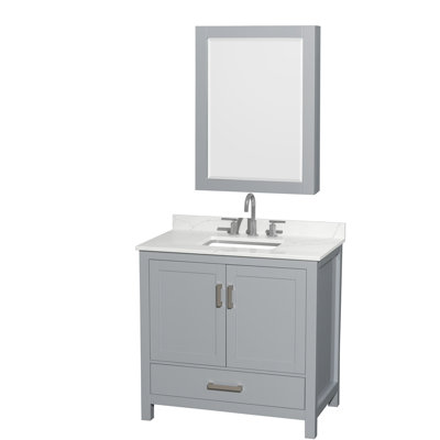 Sheffield 36" Freestanding Single Bathroom Vanity with Quartz Top with Medicine Cabinet