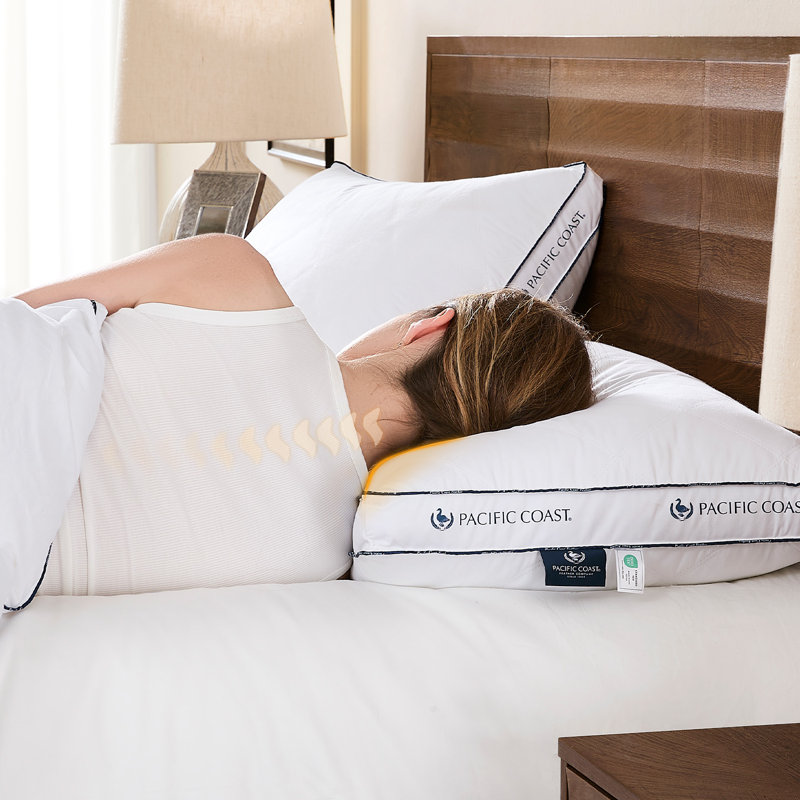 Ensemble de 2 oreillers en plumes et duvet d'oie pour lit ferme Pacific Coast, 2, Standard