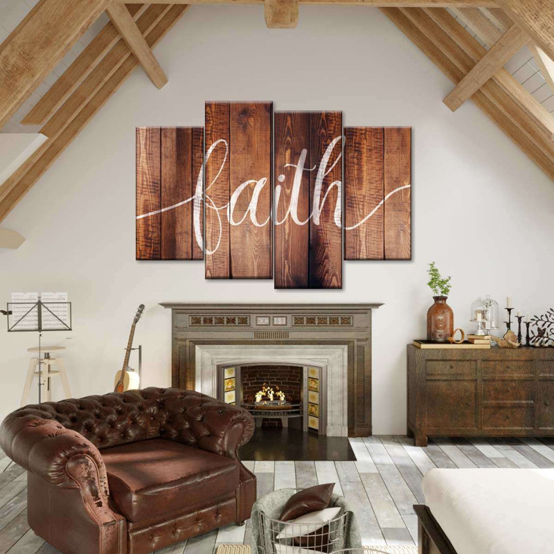 Faith Typographie, reproduction d'art sur toile, H 22 po x l 36 po x 1 po