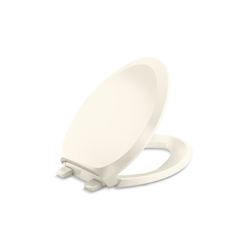 French Curve Elongated Toilet Seat, Almond, Non Ready Latch
