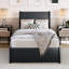 Lit plateforme en bois avec pied de lit et tiroirs de rangement Ronan-477812-477817
