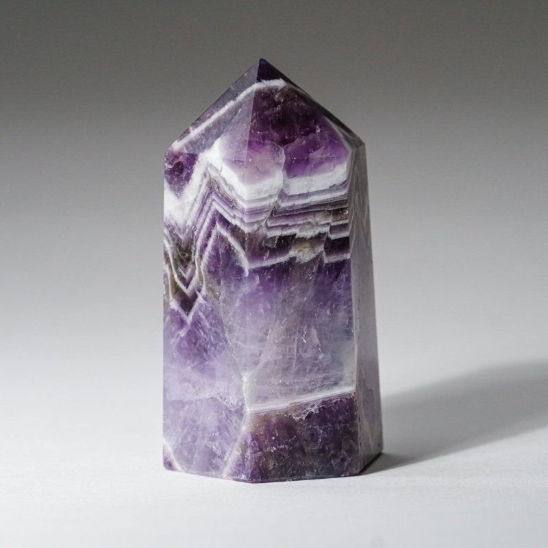 Polished Chevron Amethyst Point from Brazil (0.2667 Lbs)