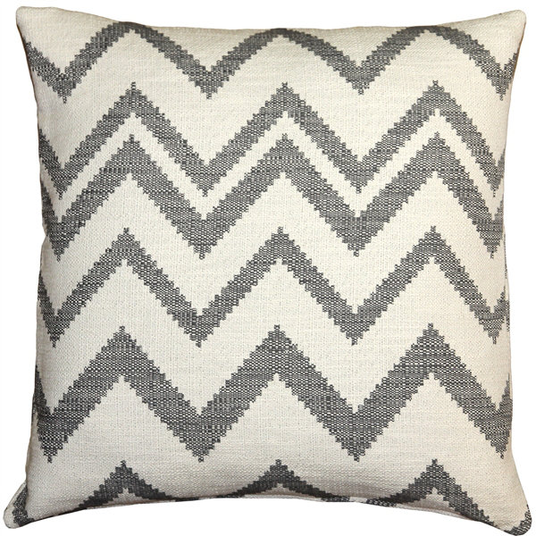 Coussin en coton «Lorenzo Zigzag», Gris