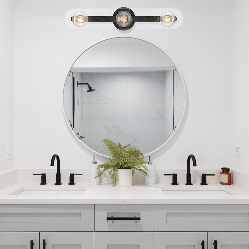 Éclairage de salle de bain à intensité variable à 3 lumières Brindin, Noir mat