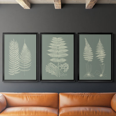 Fougères sur sauge - toile tendue sur mesure avec châssis - 3 pièces