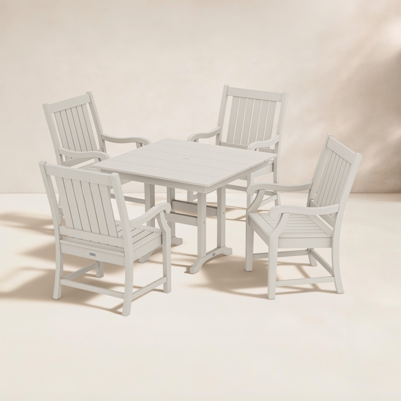 POLYWOOD x Birch Lane Verlyn 5-Piece Farmhouse Dining Set, Sand