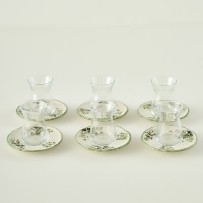 Julia Tea Glass Set With Saucers (6-Piece)