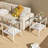 Set Of 2 Rectangle End Table, Tempered Glass Tabletop With MDF Layer, Modern Table For Living Room , Transparent Glass-2092896031-2092896024