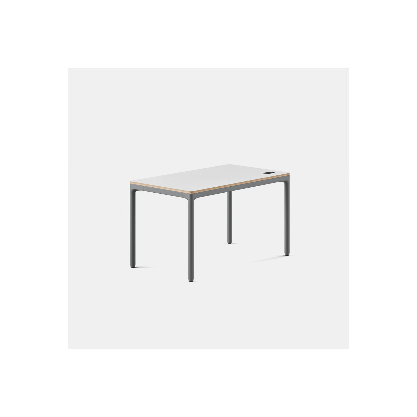 Four Leg Standing Desk, 44.6" H x 48" W x 27" D, White, Carbon