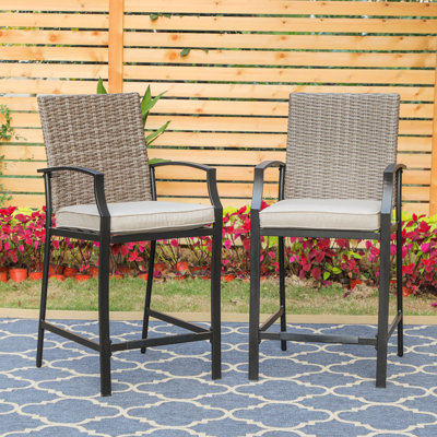 Capirano Outdoor 63.54cm Counter Stool with Cushion