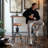 Swivel Counter Stool with Metal Frame-1034073683-951660729