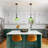 1-Light Matte Black Pendant Light Fixtures Over Island With Hammered Glass Shade-658767828