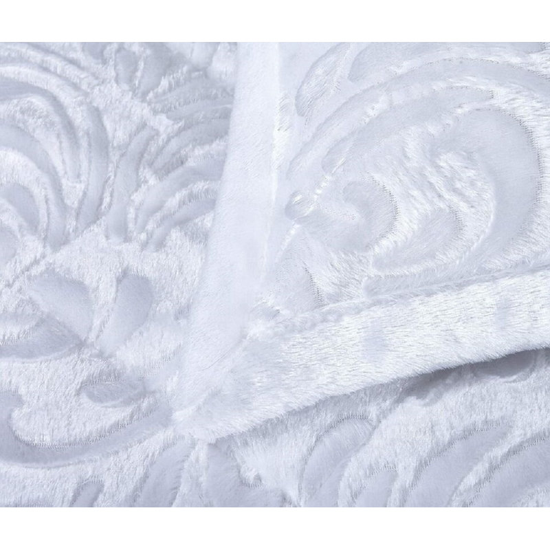 Whitt Polyester Bedspread with Pillow Shams Included, White, 255 x 275cm Bedspread + 2 Pillow Shams