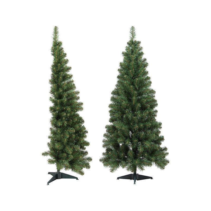 Christmas Tree Aosta, Extra Thick Artificial Half Wall Tree, Real Effect Tree In PVC, 5.91ft H