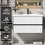 Ensemble de meuble-lavabo simple 36 po noir et blanc Sharee avec lavabo intégré, robinet et drain