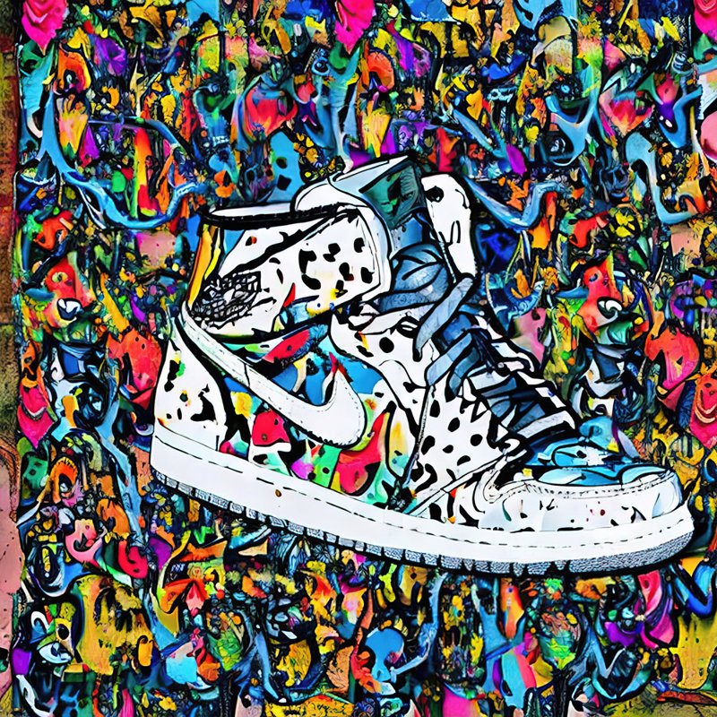 «Air Jordan 2» par Stephen Chambers, impression sur toile tendue, L 26 po x H 26 po