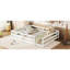 Lit blanc sur pied en pin blanc avec clôture, support stable, multifonctionnel et conception confortable en blanc, clôture pour, cadre, installation rapide-619712719-619712716