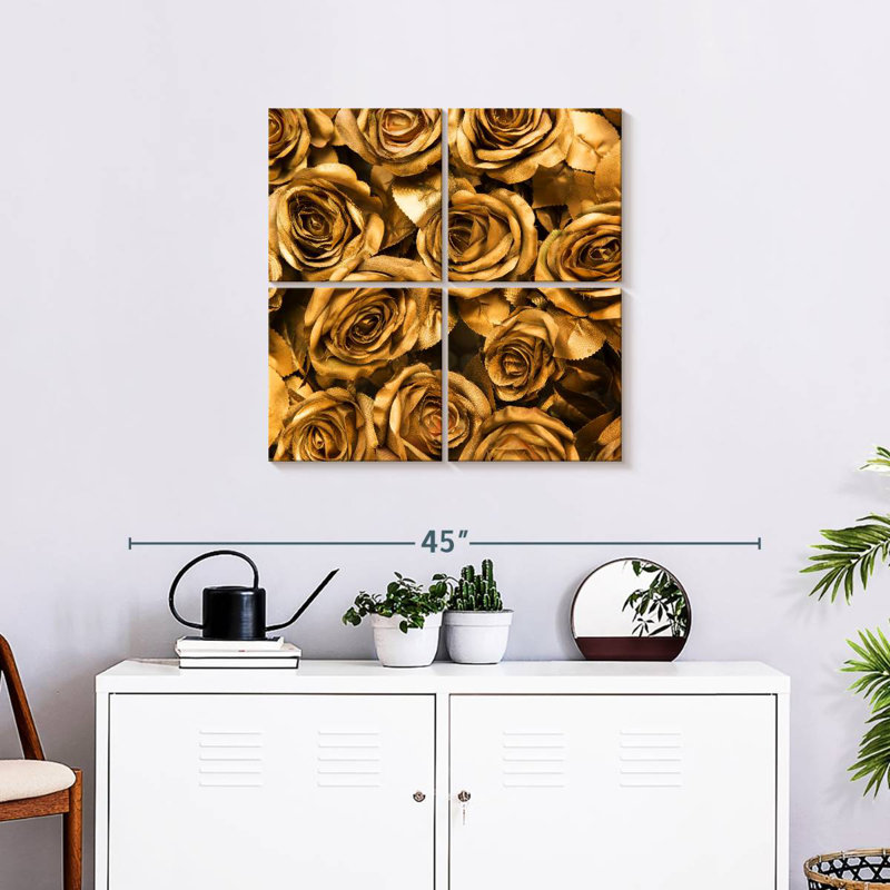 Golden Roses, 26" H x 26" W