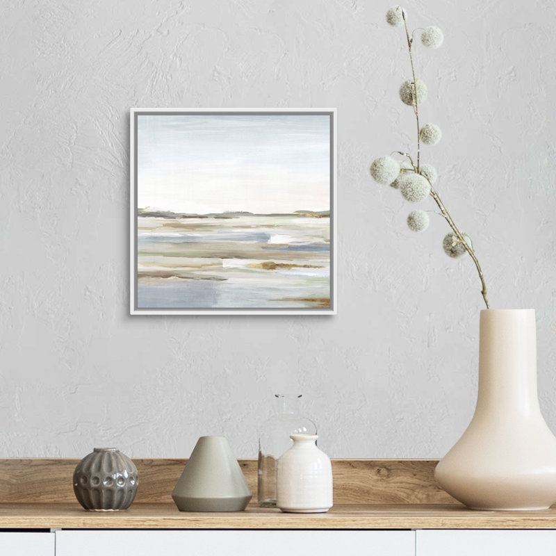 «Vastness II» par Eva Watts - reproduction d'art, H 14 po x l 14 po, Toile avec cadre photo, Blanc