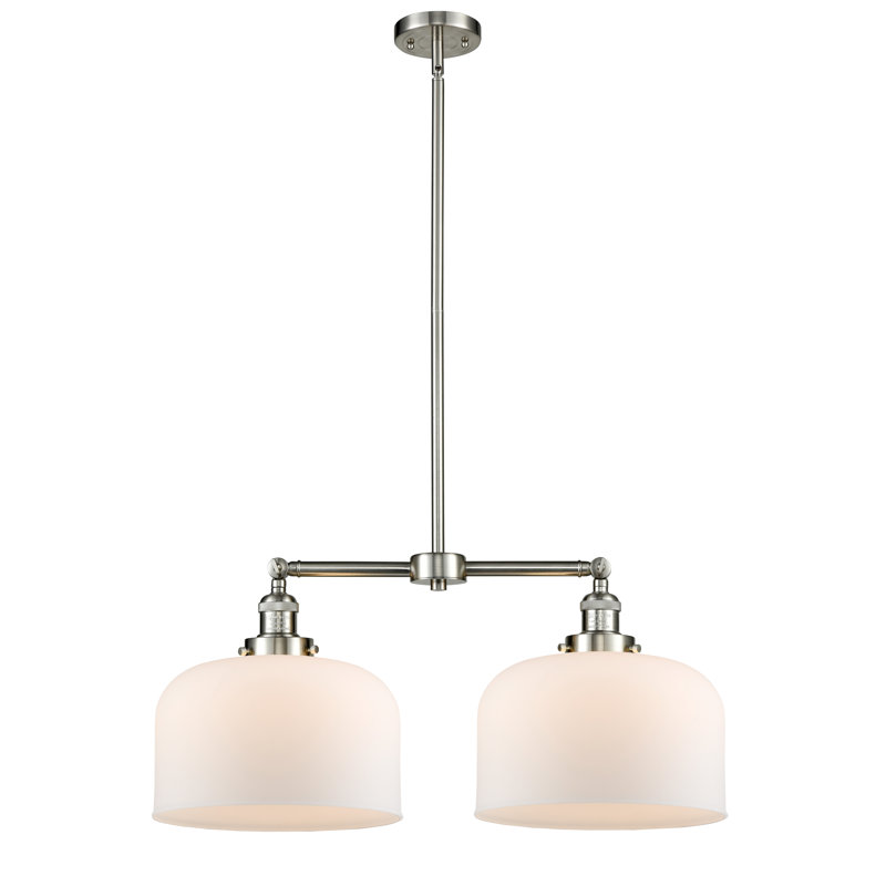 Bell 12" - 2 Light 21" Island Light, No Bulb Included, Seedy, Brushed Satin Nickel