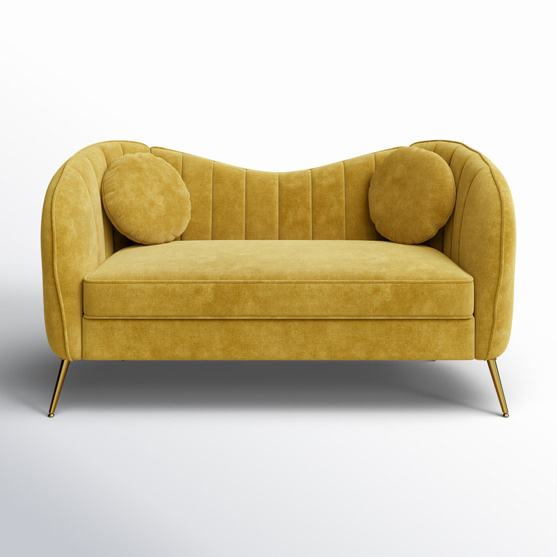 Sidwell Upholstered 64.6'' Loveseat, Mustard Polyester