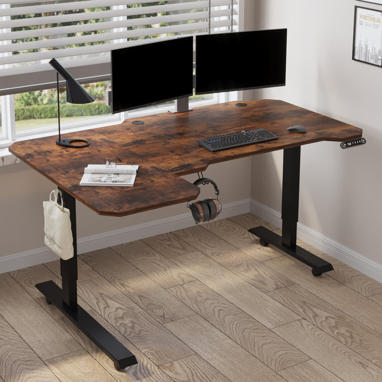 Daycia Height Adjustable L-Shape Standing Desk