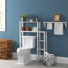 Rangement de salle de bain H 35 po avec étagères latérales et tablette de salle de bain murale Belz