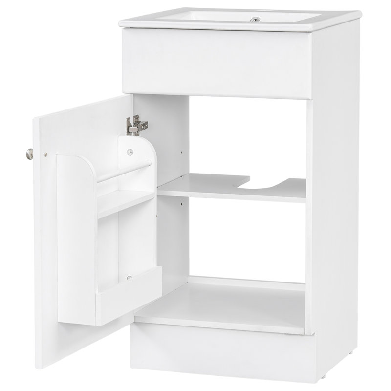 Meuble-lavabo 18 po avec lavabo, Blanc / Blanc