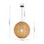 Luminaire suspendu en sphère de chanvre 1 lumière de 19,7 po Boho