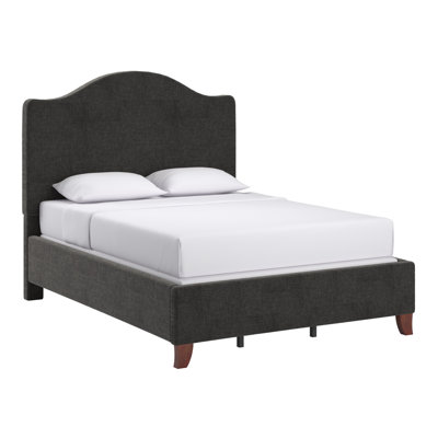 Herning Upholstered Slat Bed With Curved Headboard - Queen Size
