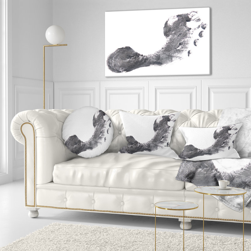 Coussin décoratif noir et blanc - Portrait imprimé