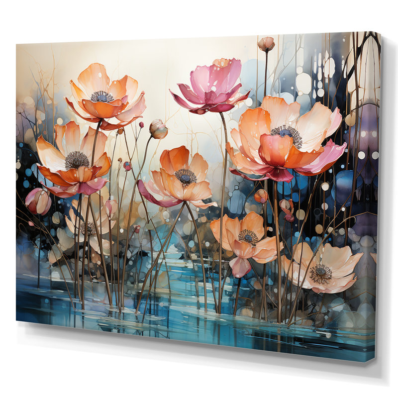 Lotus en harmonie - art mural Lotus, H 12 po x l 20 po x P 1 po, Toile tendue