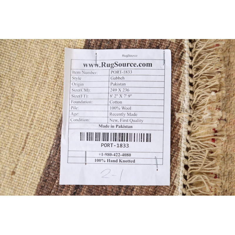 One-of-a-Kind 7'9" X 8'2" New Age Oval Wool Area Rug in