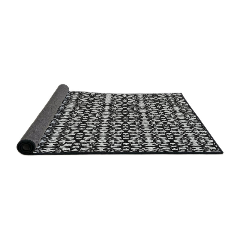 Tapis de zone noire à motifs Ison, Rond 4 pi