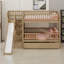 Lit superposé moderne pour enfants, glissière et gigogne d'escalier de rangement pratique-129862397