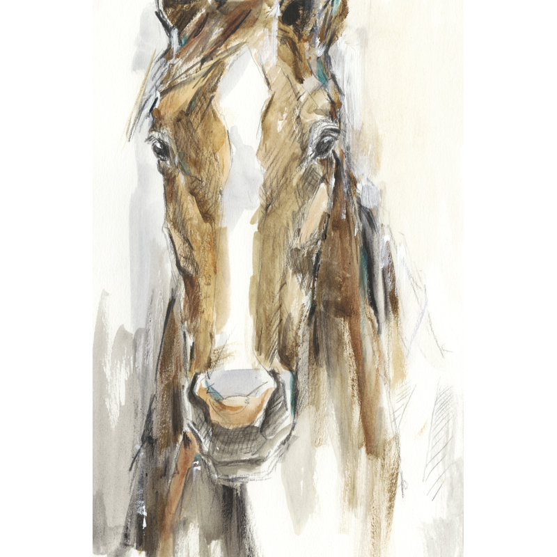 Gift Horse II by Ethan Harper - Painting, 122 cm H x 81 cm W, Black Floater Framed