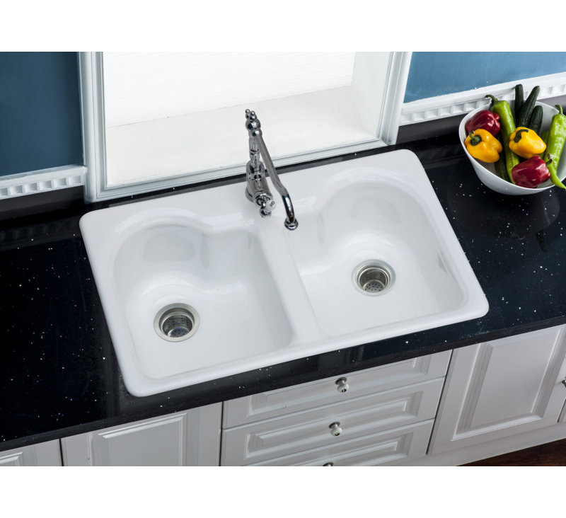 Gourmetier 32" x 19" Double Basin Drop-In Kitchen Sink