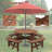 8 Person Picnic Table, Outdoor Camping Dining Table With With 4 Built-In Benches-354994881