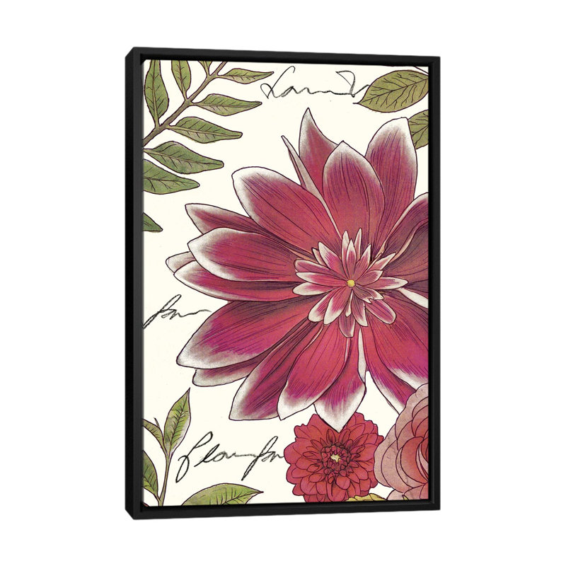 « tropical brillante i », impression sur toile, H 26 po x l 18 po x P 1,5 po, Toile avec cadre noir, Pas de tapis