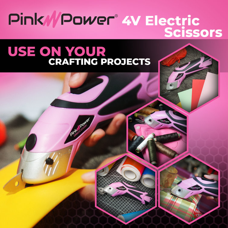  Pink Power Electric Fabric Scissors Box Cutter for