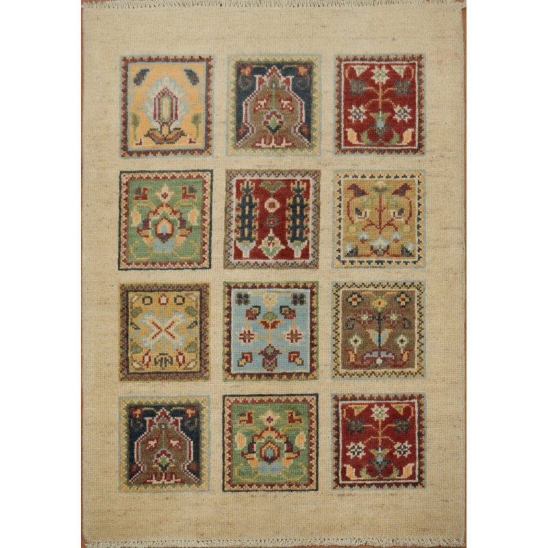 Charming Patchwork Kazak Foyer Rug 2x3