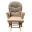 Fauteuil oscillant et repose-pieds Rehan, microfibre taupe et finition chêne naturel
