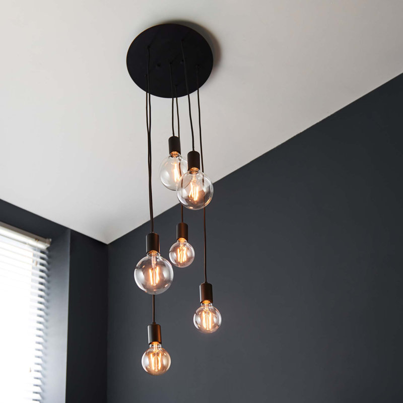 Drishya 6 - Light Cluster Pendant, Matte Black