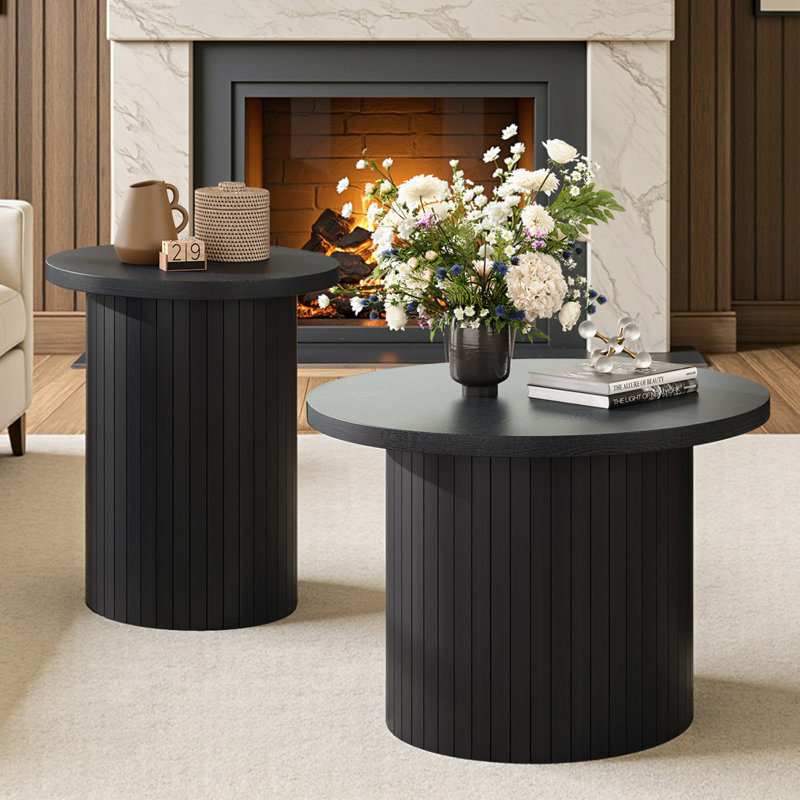 Ensemble de tables basses gigognes Baheerah, Noir