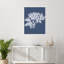 «Seaweed 4 White on Indigo Blue» par Fab Funky Wood, reproduction d'art encadrée-745268795