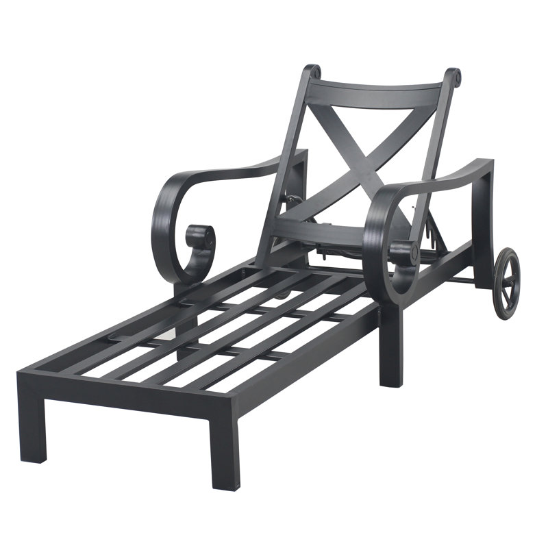 Chaise méridienne inclinable avec coussin Semaj