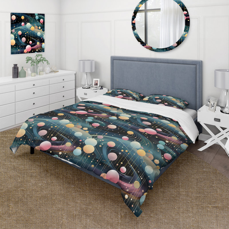 Ensemble de housse de couette Celestial Dreams Galaxy, Housse de couette pour très grand lit et 2 très