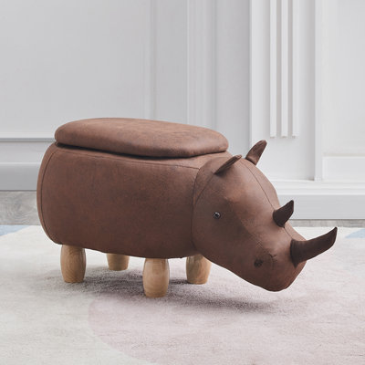 Britten 76cm Wide Faux Leather Novelty Solid Colour Ottoman with Storage