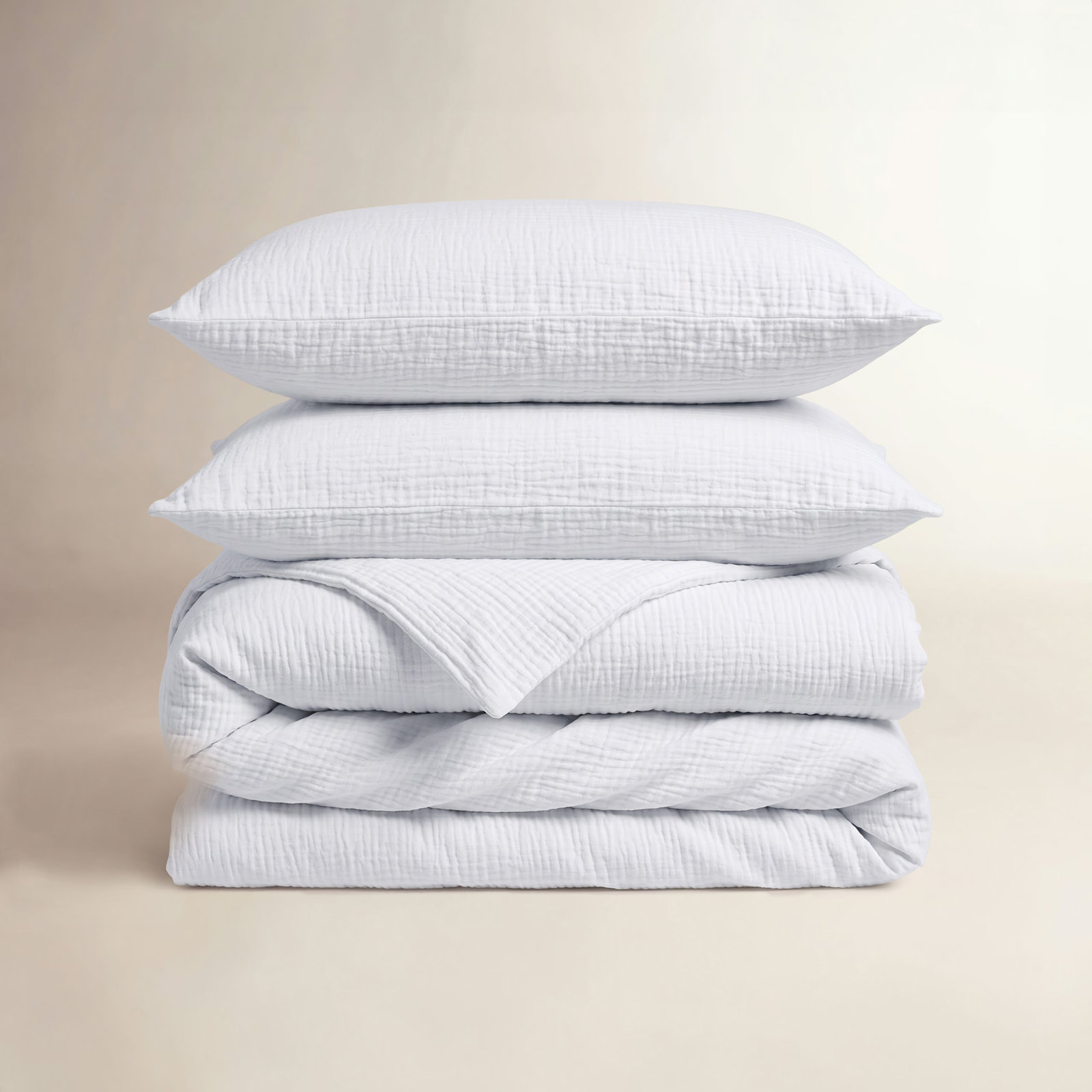 Syracuse Cotton Comforter Set, Queen Comforter + 2 Standard Shams, White